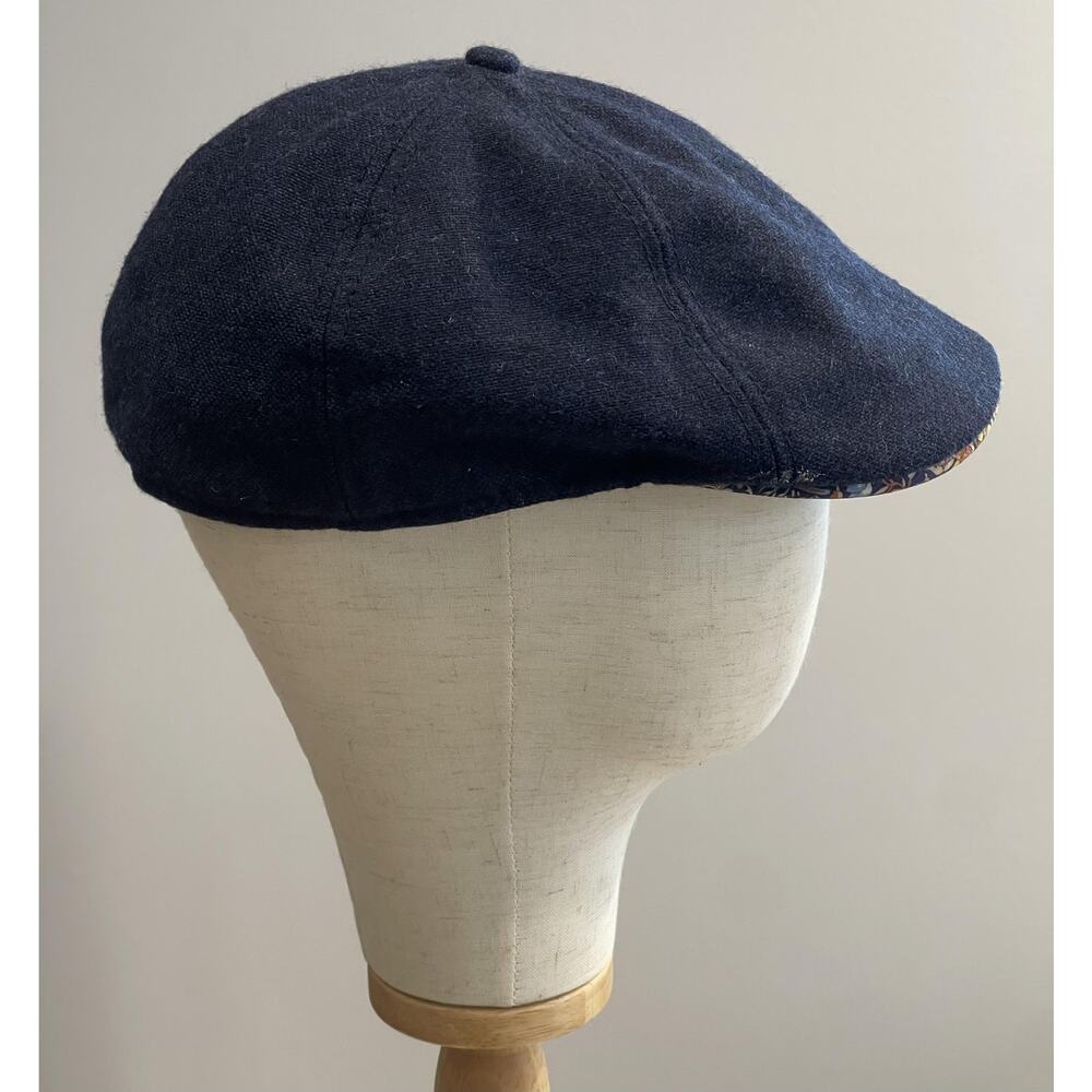 New Era Hat Cap Newsboy Mens One Size Blue Wool Felt Lined Solid Casual Fall - Picture 4 of 11
